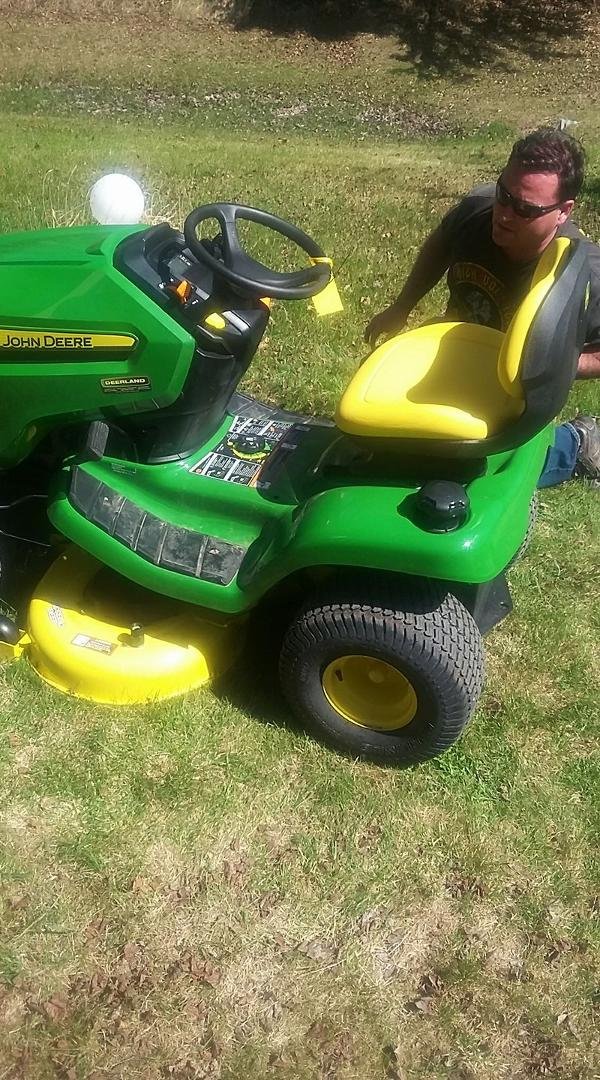 Bought Cindy a new tractor to get her to stop whinning about my old one that she used to drive
