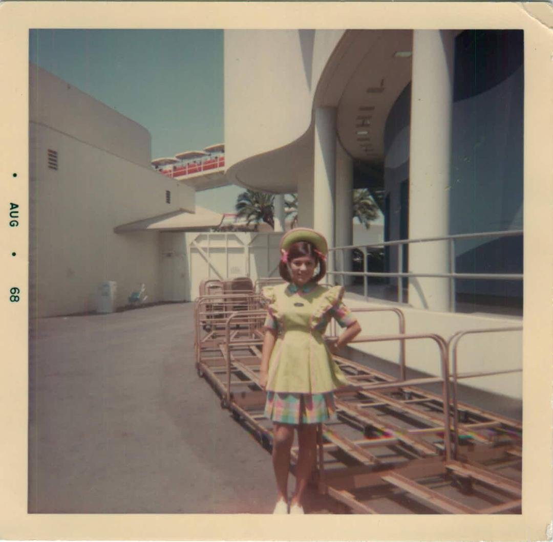 Here I am Disneyland 1968 getting ready for work. This is right around the time Joe and I met.