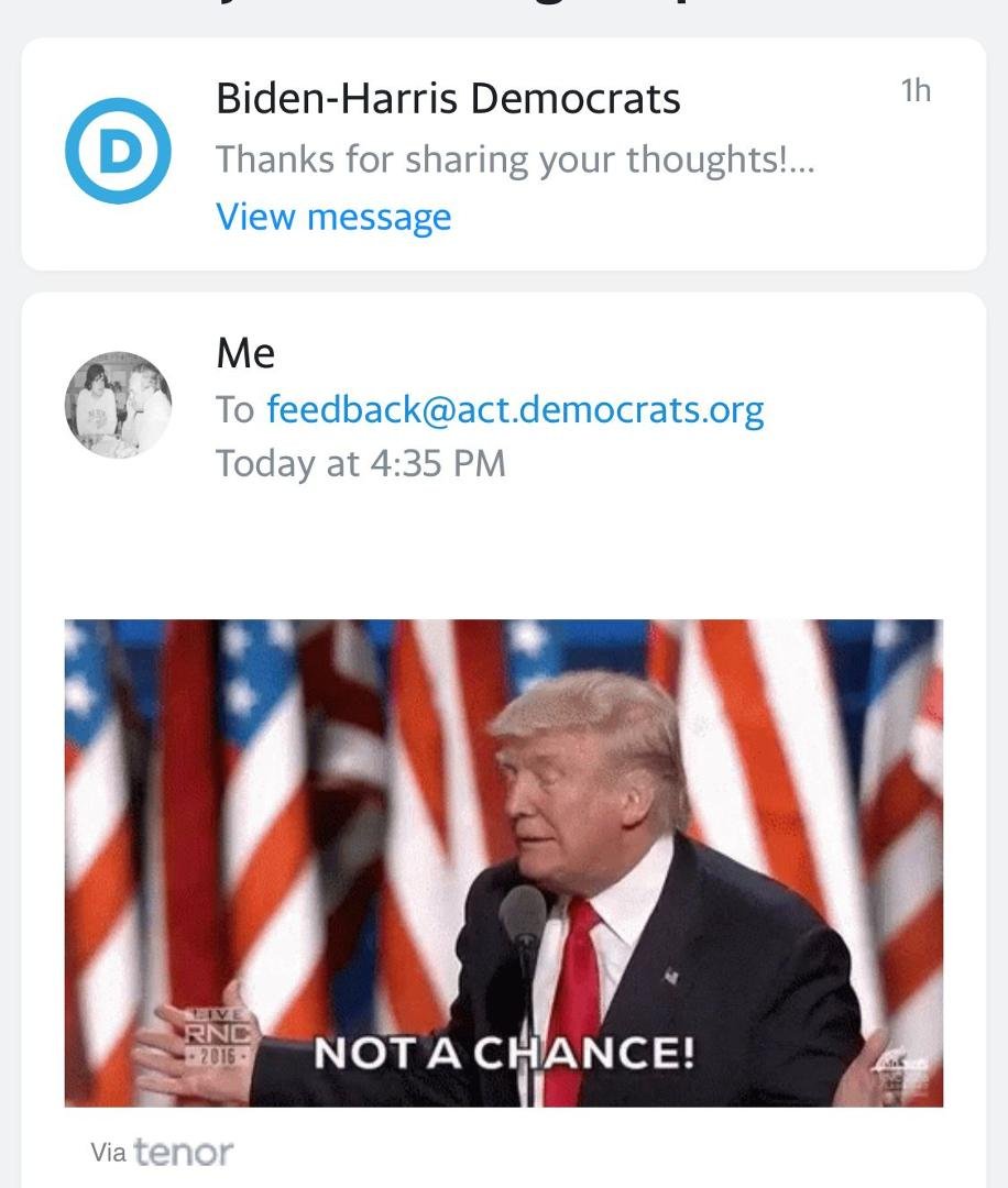 I got a request from Biden-Harris to donate to Democrats. This is what I sent them.