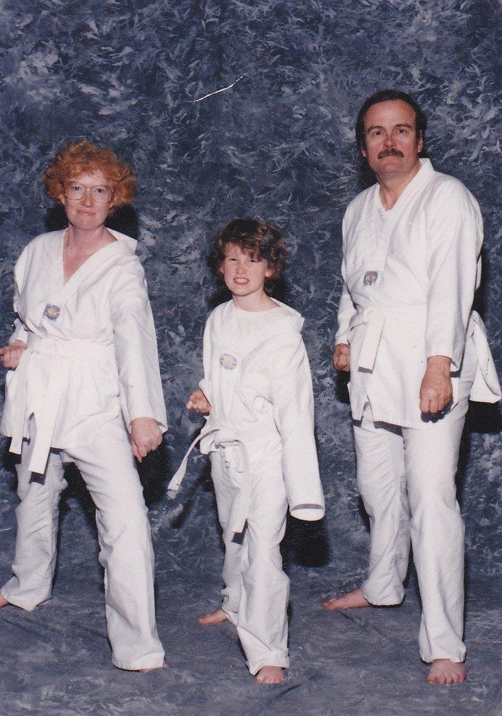 A late Throw Back Thursday, or a timely Flash Back Friday... The Terrible Trio, sowing Fear and Trembling among Ninjas everywhere... Roberta, Elizabeth and John. Thank you Master Robin Boyd!