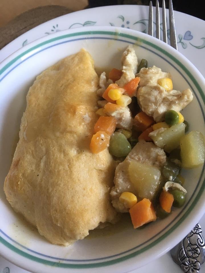Homemade chicken pot pie for dinner!