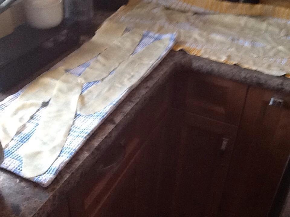 Lasagna noodles done now for the scauce.