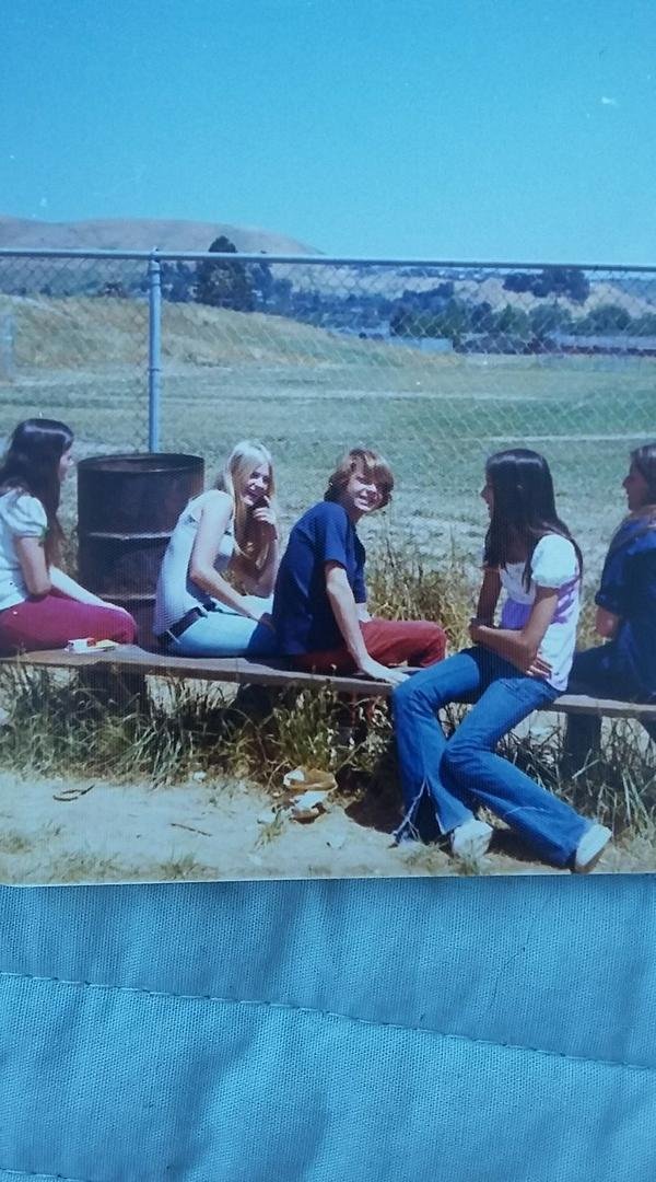 Dawn Whitermore, Me, Larry Wells, Layla Jameson, and Mary Inman Storkan.. Vallecito School 8th grade 1974 I think.. We had a great circle of friends !! These were some of my most memorable years.. xoxoxo ( thanks Kris for