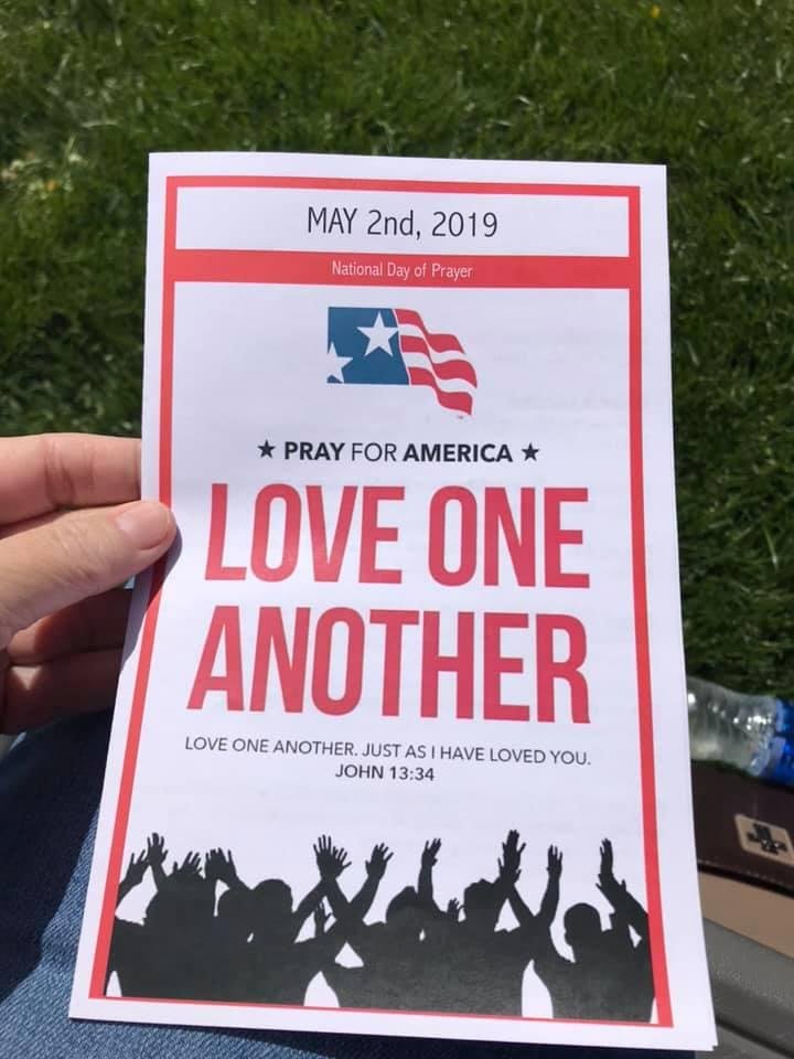 Had a great time at Veterans Park. Today is the National Day of Prayer.
I pray that God will put it on my heart to learn to love everyone. To forgive and forget the things that have happened in the past. To close the door o
