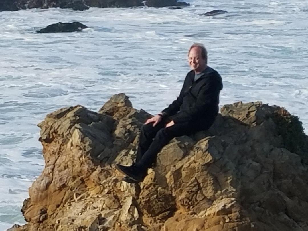 My handsome man exploring while we were out on a walk in Fort Bragg this weekend. With John Neal