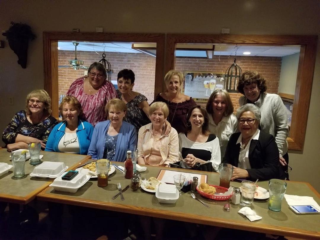 Great to see old friends!  In Connecticut for our 50th high school reunion. A pre-reunion party at Savvi's  with Mary McLaughlin, Lois Troiano, Shirley Bown, Lila Gaudet, Joyce Rockefellerj, Ruth Brodie Lebel, Dawn Dexter, 