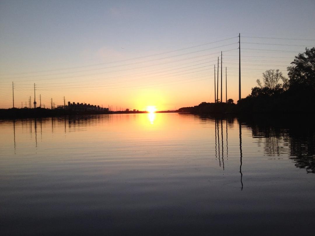 Beautiful river sun set