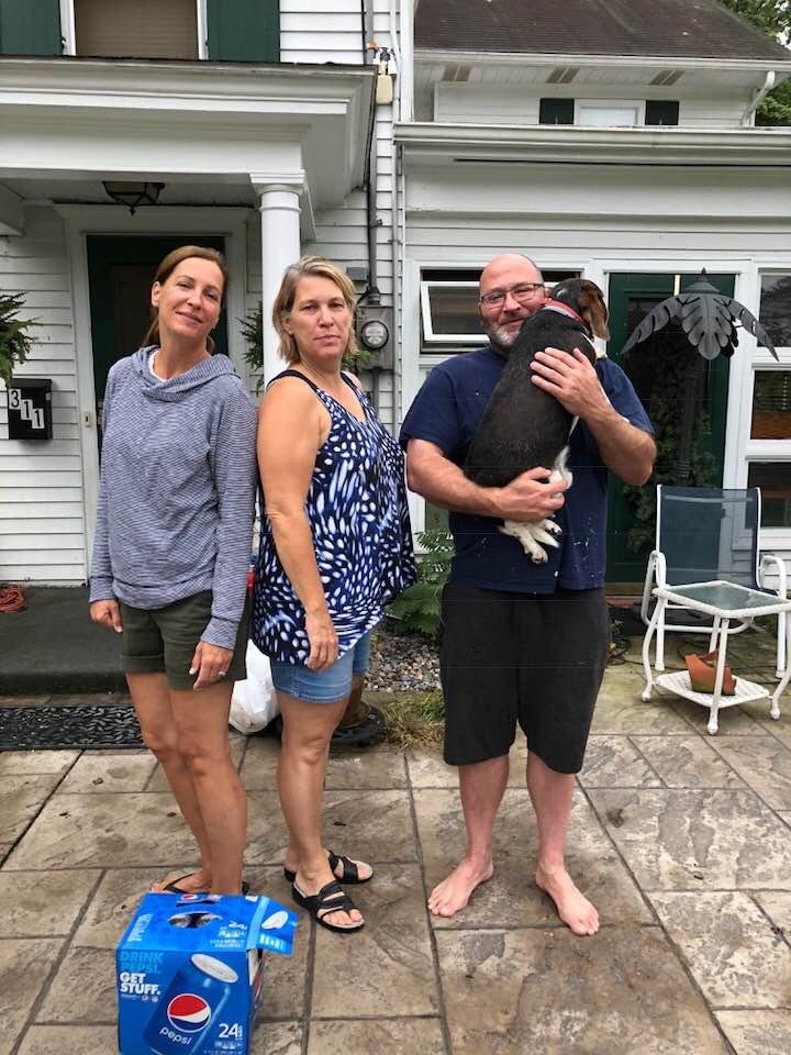 The boys’ mothers and their uncle. And of course the dog who is an important part of the family and not to be ignored.