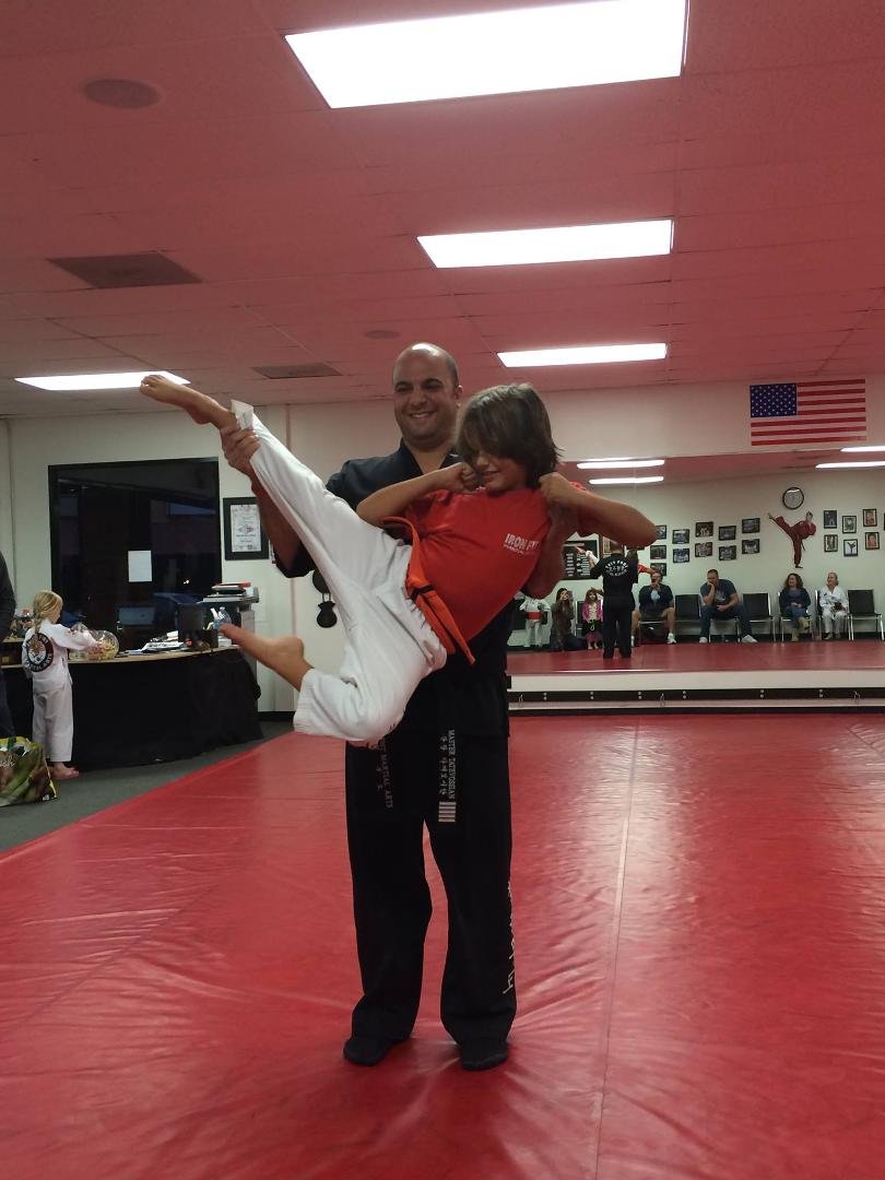 Alex sparing & then getting a new belt.... Orange with Black