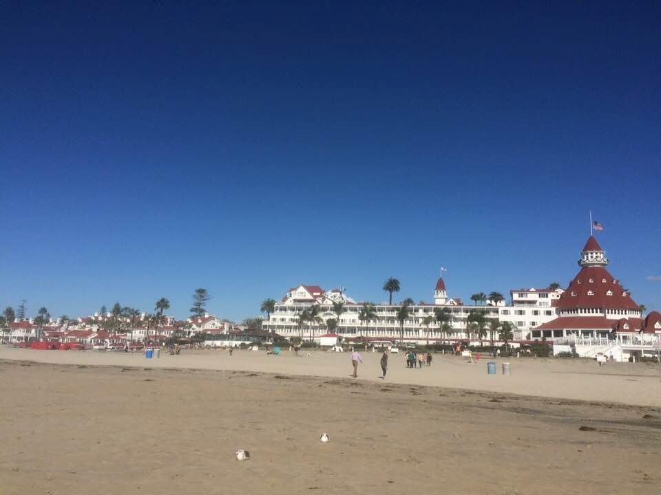 A shot of the del Coronado from the beach. Fabulous place!