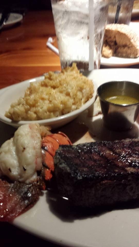 Dinner with my daughters. The shrimp is not in the photo. All this for 17.99!!