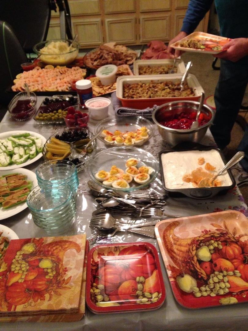 Hmmm I wonder if I made enough food. Liz I made my favorite stuffing. Lol.