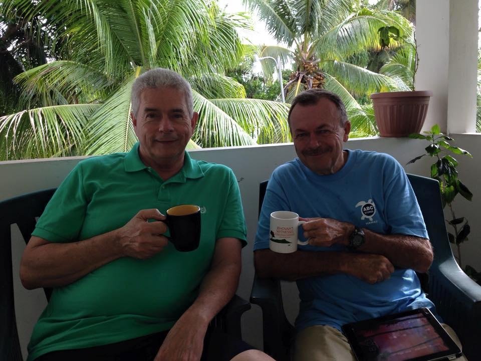 Another beautiful morning in paradise. Morning coffee with Doug West