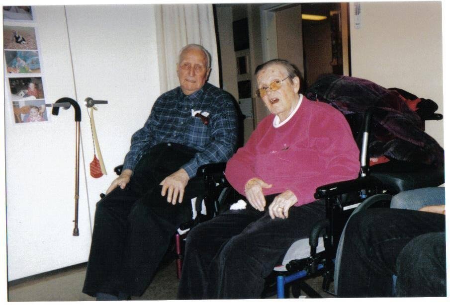 My parents,Fred & Lorrie Grabham, in their old-age home in Ancaster,Ontario in 2008.