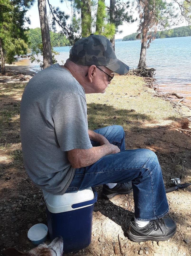 Out relaxing and fishing. I caught one so far .