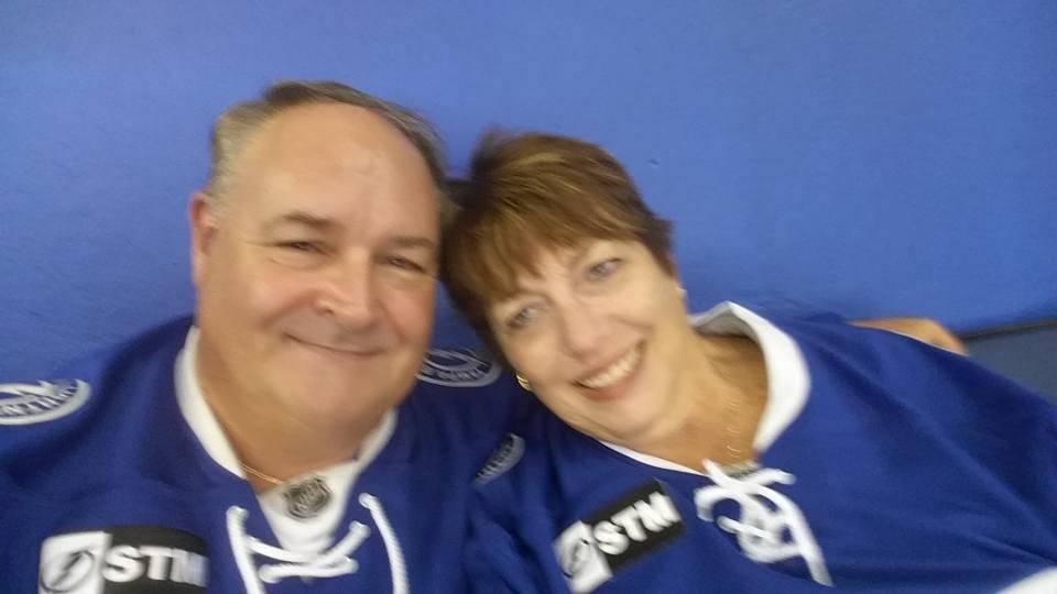 With my honey for another exciting Lightning game! Go Bolts!