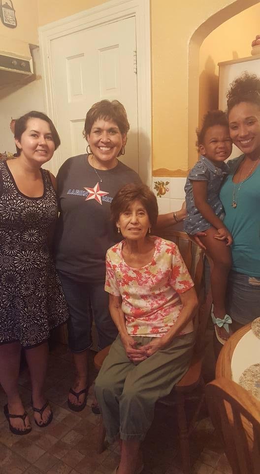Mother loves it when family comes to visit!