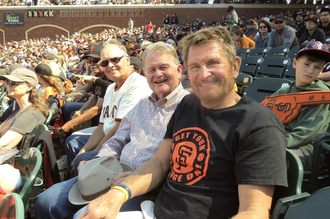 Celebrating Don Scrivner's 70th at ATT Park in San Fransico with Lee Vanderhiede. A great day was had by all. Go Giants!