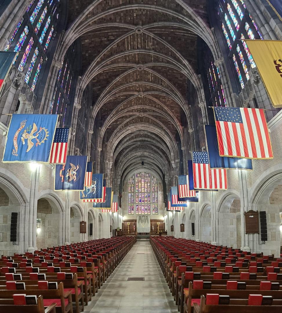 Inside the Cadet Chapel on West Point.
