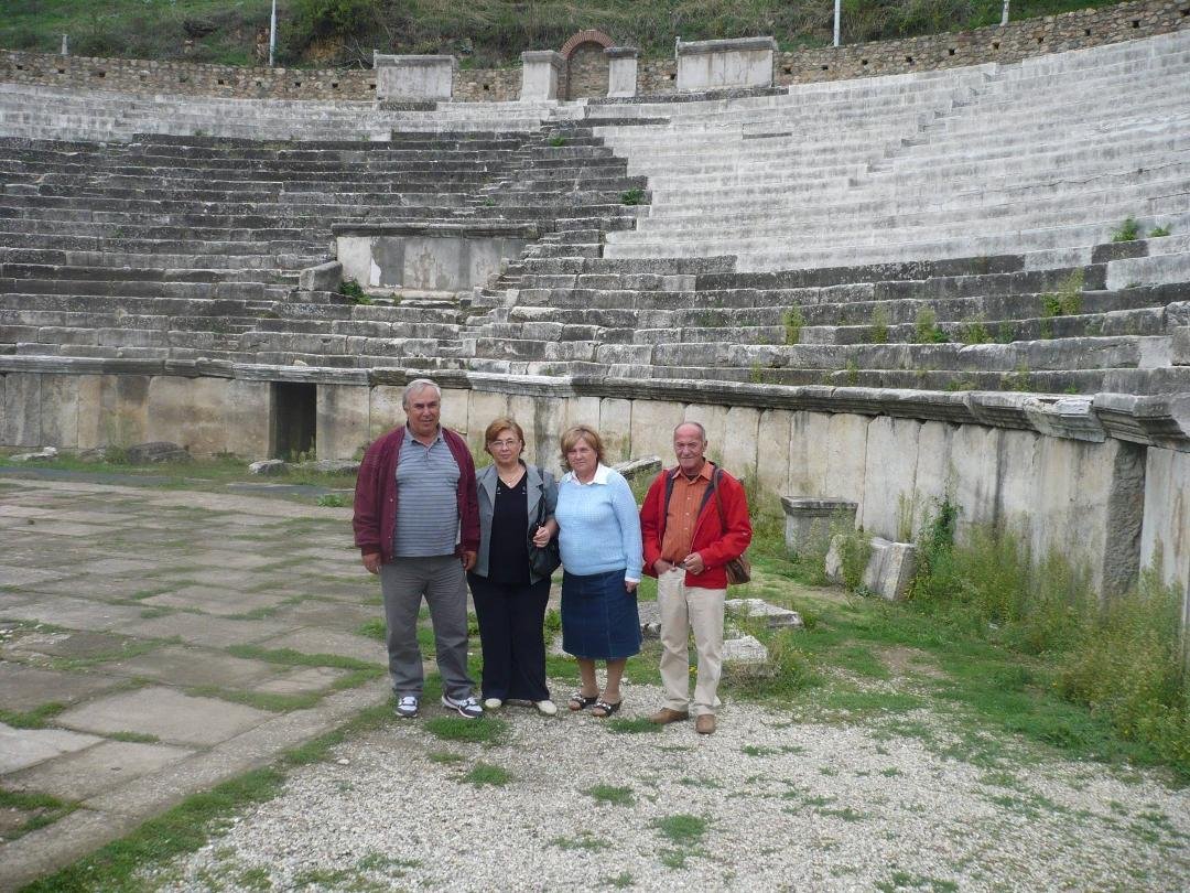 My trip to Greece in Sept 2015. In this photo are my cousins Chris, Lena, Lika and her husband Taki at Heraclea near Bitola in Macedonia.