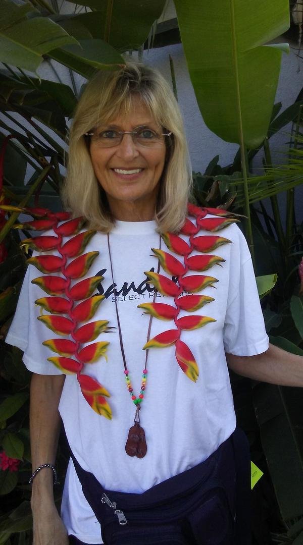 She's don't have those flowers round her hair.