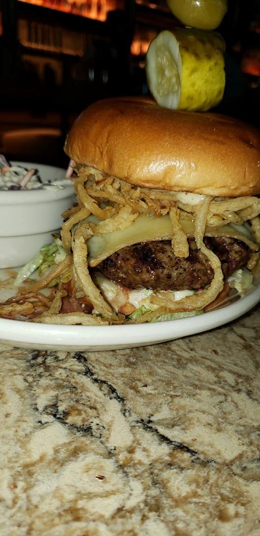 Lunch w/hubby. His burger is hugh!!
So good!. Ken Etter