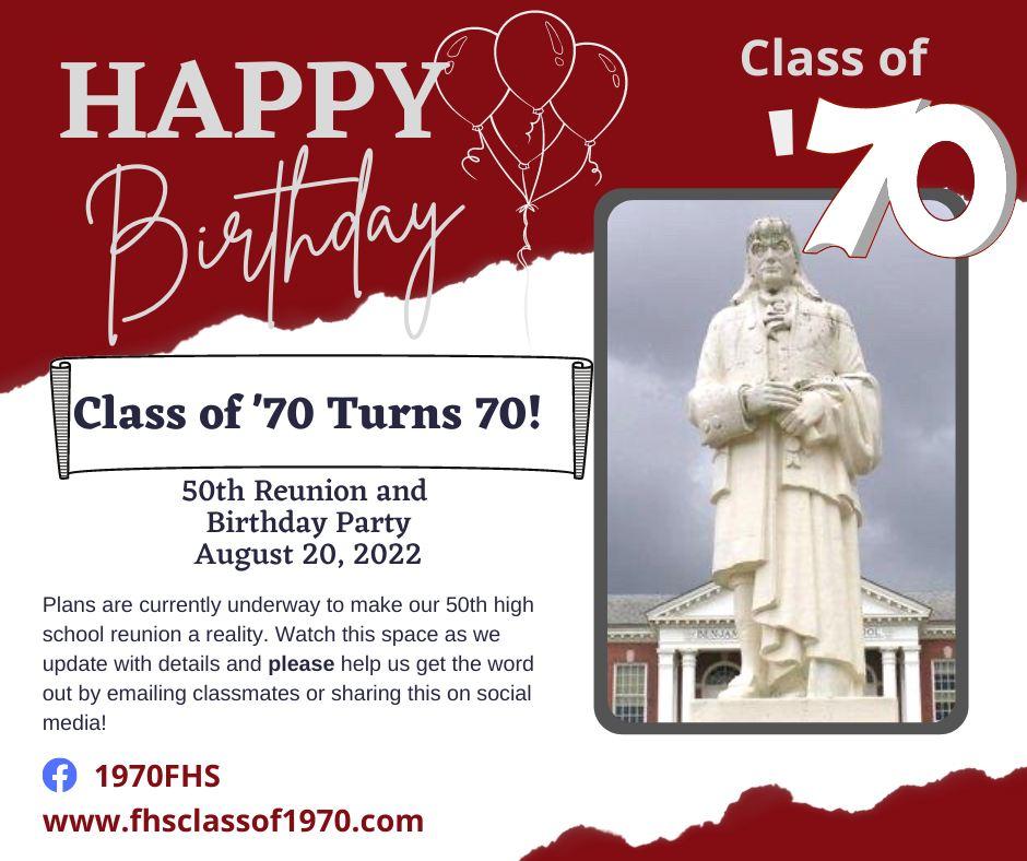Hey fellow grads of FHS - Class of 1970! Please share this with your friends, here and by email!