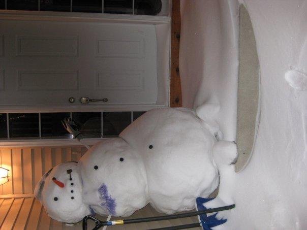 This snowman was at Tad's front door in MN