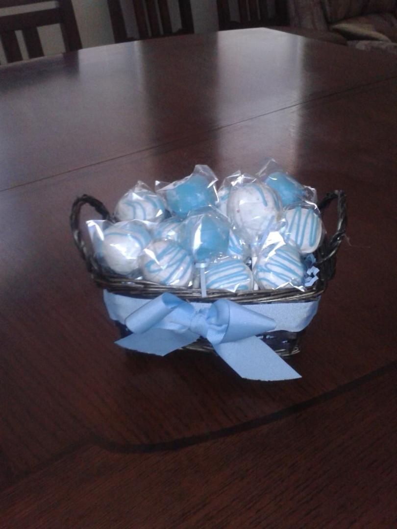 Thank you to Dom, Jessica Rojas, and Henny for the basket of cake pops.