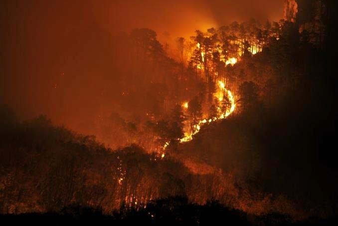 Fire on our mountain.