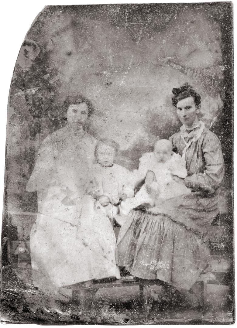 Eileen Mackin-Doherty, this a tintype of your great aunt Mary Ruane Mackin, the woman on the right. She was married to James Mackin, brother of your great grandfather Patrick. We have no info abt the woman on the left.