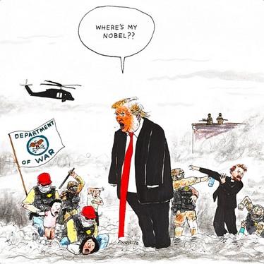 As the most vile, lying, murdering president of the United States history tells his willfully blind asshole followers he just stopped 8 wars, while shooting or instigating war on anyone who won't kiss his ass. What a man.