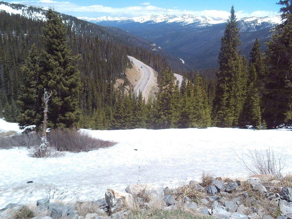From the top of Burthoud Pass looking down toward Mary Jane at Winter Park ski area