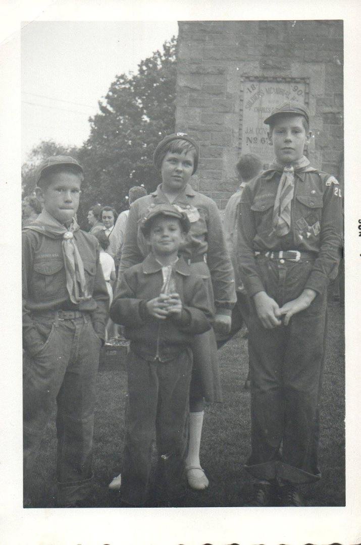 Memorial Day, 1956, Richard Barthel, Sherry Fader (Gifford), Robert Barthel and me.