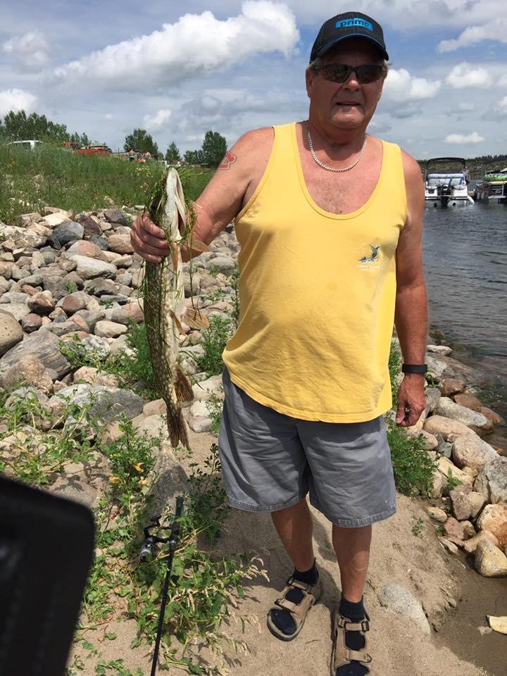 Fish that Sheryl McPhee Cote caught today. She wants her grandson to see it. No bait either Blake Henderson.