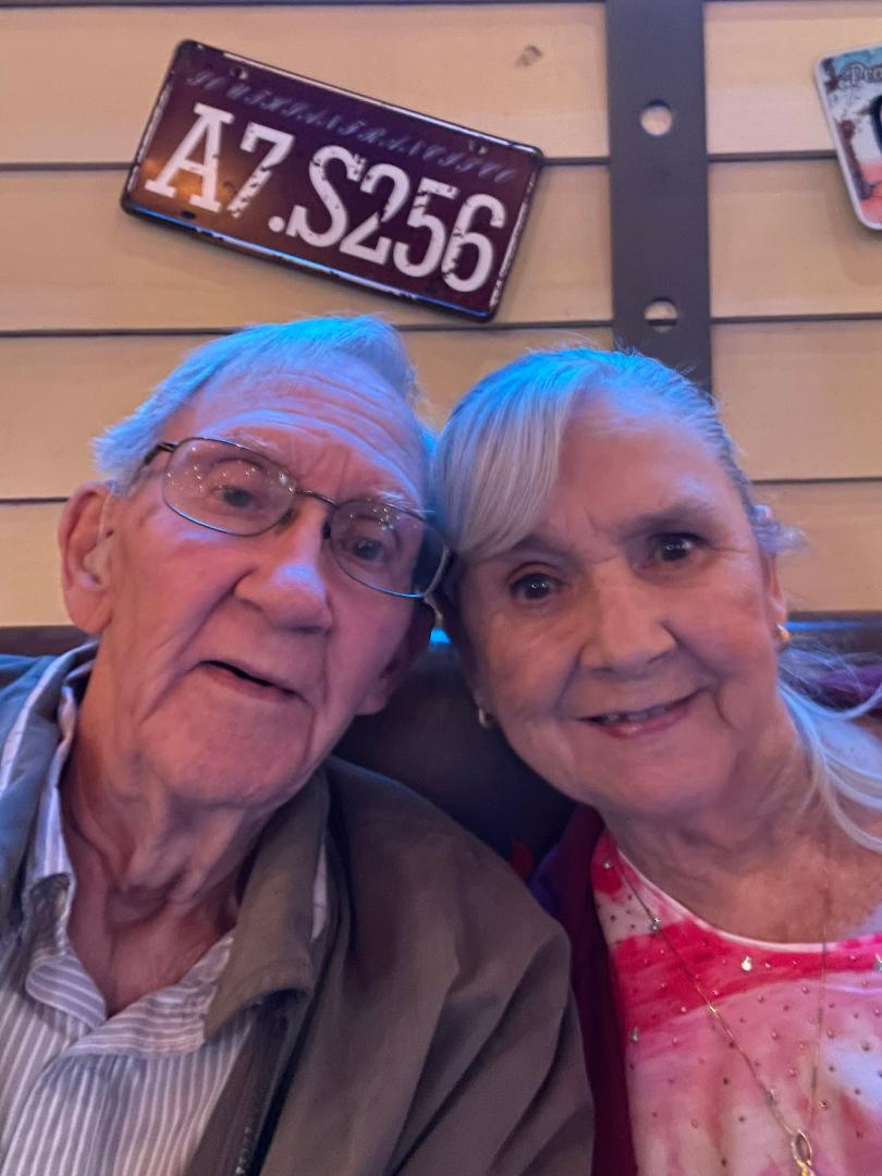 Us on our 32nd anniversary dinner. Linda and Michelle had crab legs. I had wings. Very good.