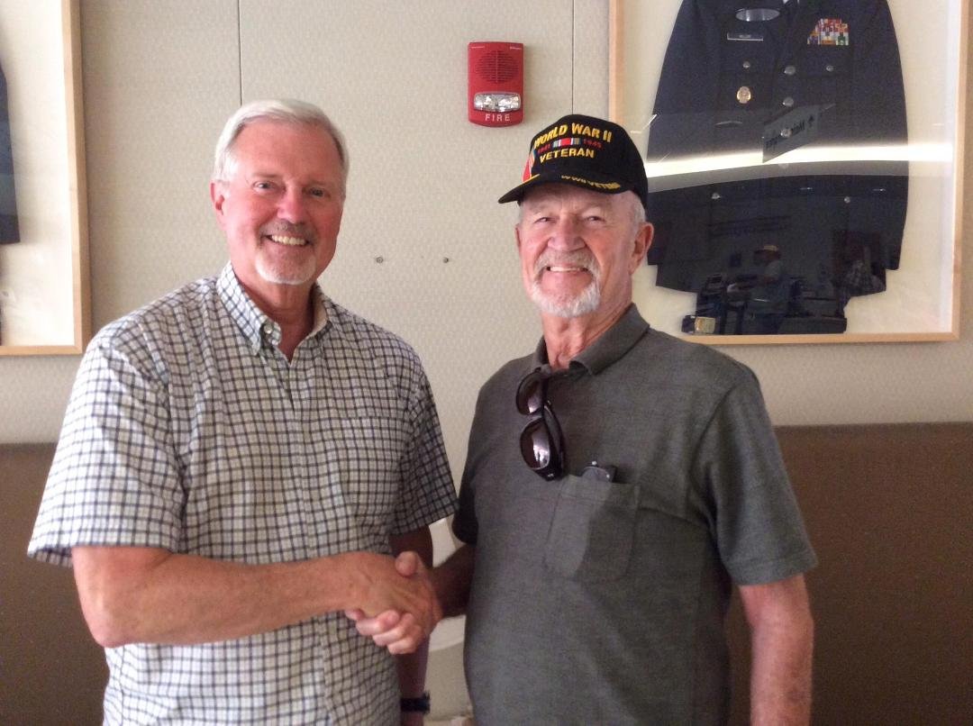 My new friend, Corporal Jim Carsey, whom I met at the Columbus VA Clinic today