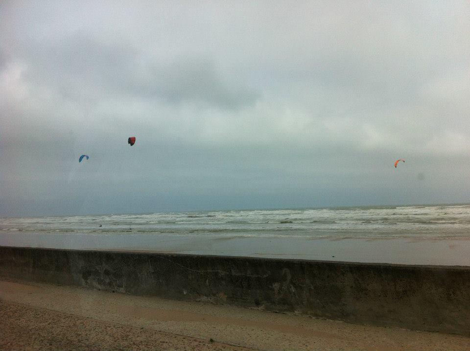 Sailboarders at Omaha Beach. It was extremely windy, and this looked like fun!