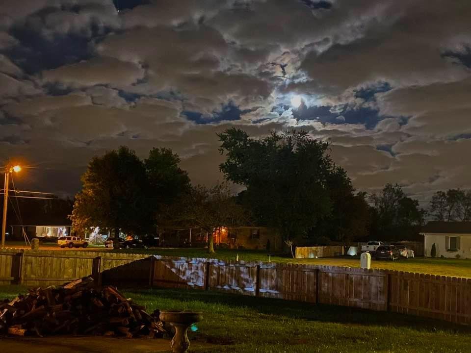 Nearly a full moon. Chilly night in the neighborhood.