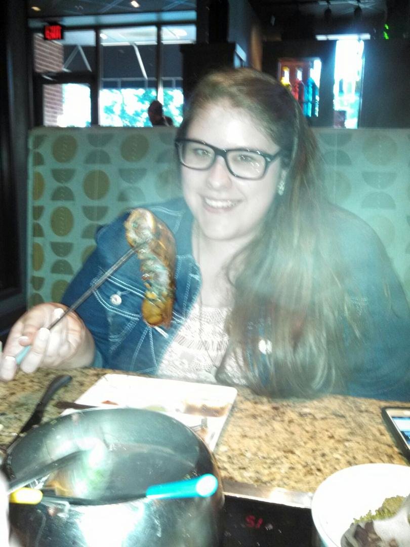 Devon and Poppy had lobster. It came with the meat already cut out of the shell and ready to cook in our fondue sauce.