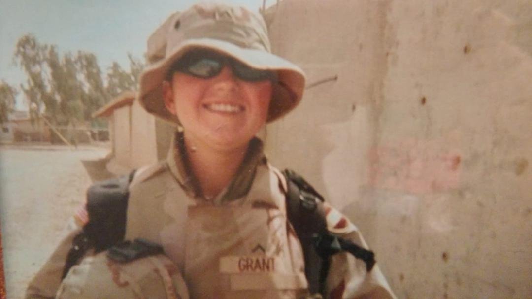 Army veteran now, this is when Lisa was in Iraq. Thank you for your service!
