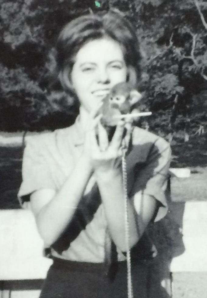 Throw back way back my first baby my squirrel monkey PeeWee 1964