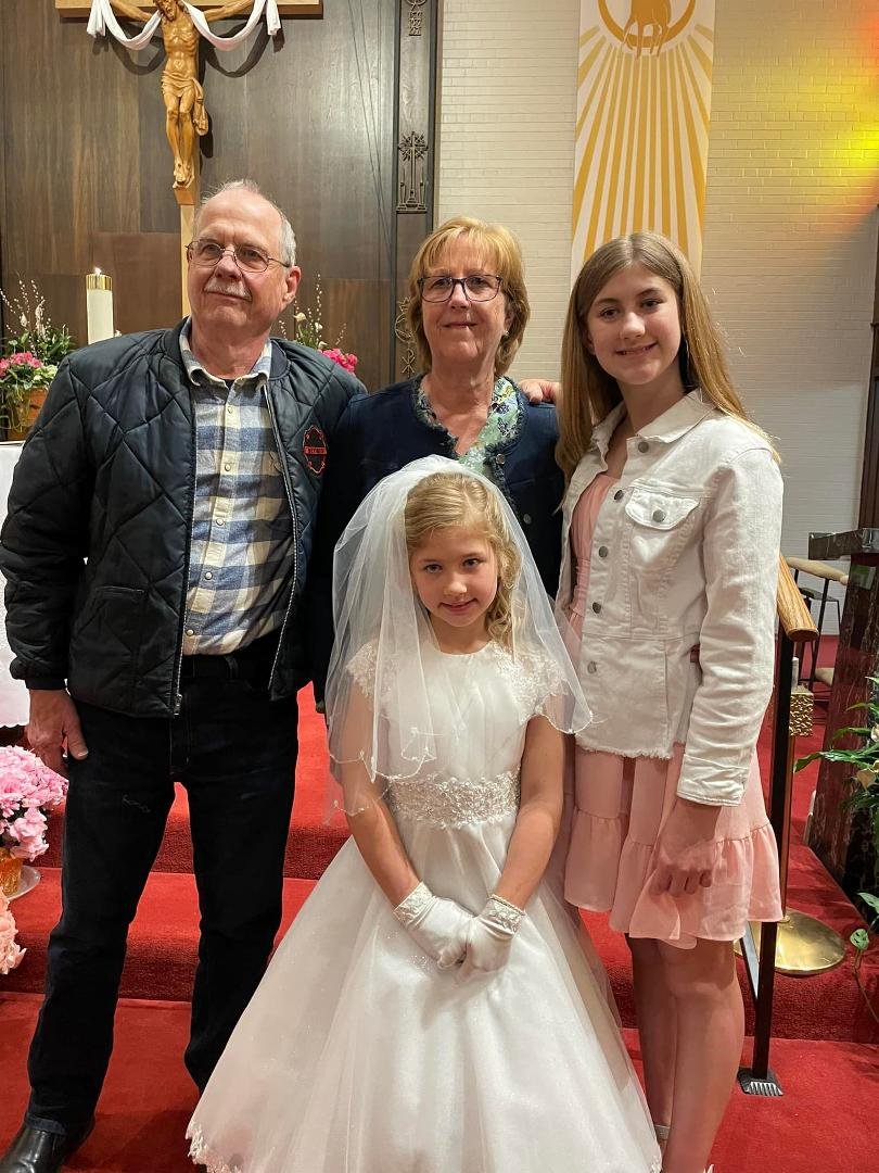 Leah Mae on her first communion