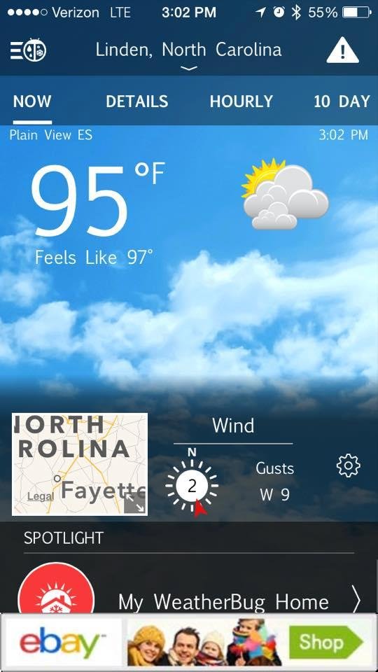 Truck says 103, weather bug says 95!  Either way it's just hot!