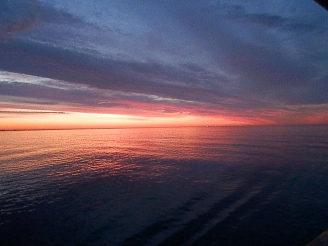 Sunrise as we are coming up to New York