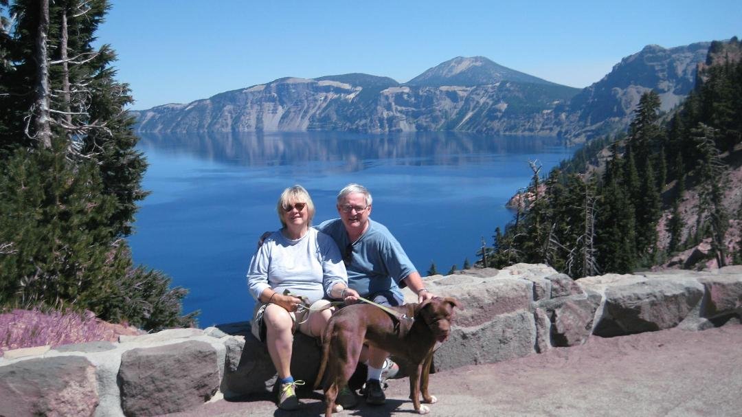 Ruth and I at Crater Lake this past week. Also went with our nephew Jim Robinson, who flew here from New York
