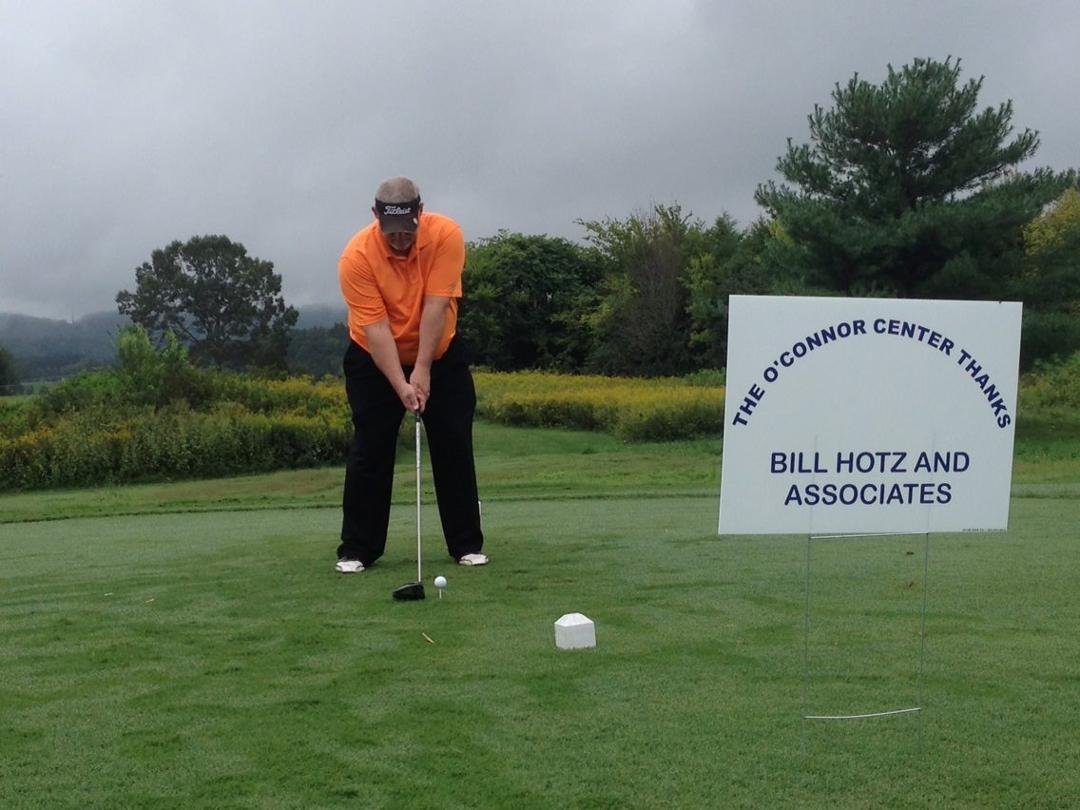 Jeff Jarnigan getting ready to crush another drive for the Bill Hotz & Associates team at the O'Connor Center Open.