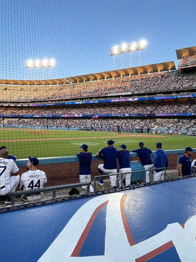 Great to be back in the yard, on the Dodger dugout. Dodgers continue to struggle, though.