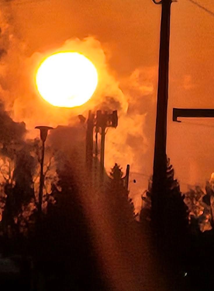 Beautiful sunrise from BNSF RR yard towards American Crystal plant