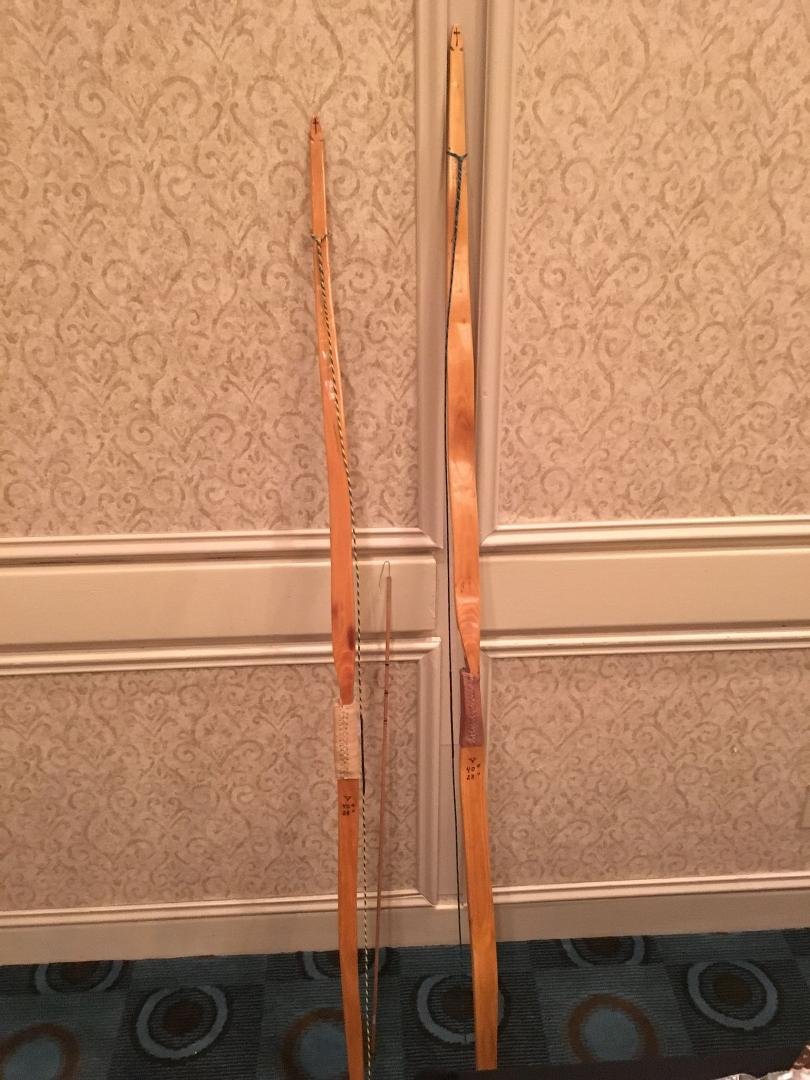 This is a picture of the last 2 Ralph Palmerton bows. 1 right 2 left. Do I have any bids?